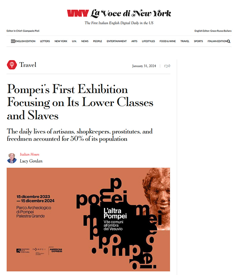 Pompei’s First Exhibition Focusing on Its Lower Classes and Slaves