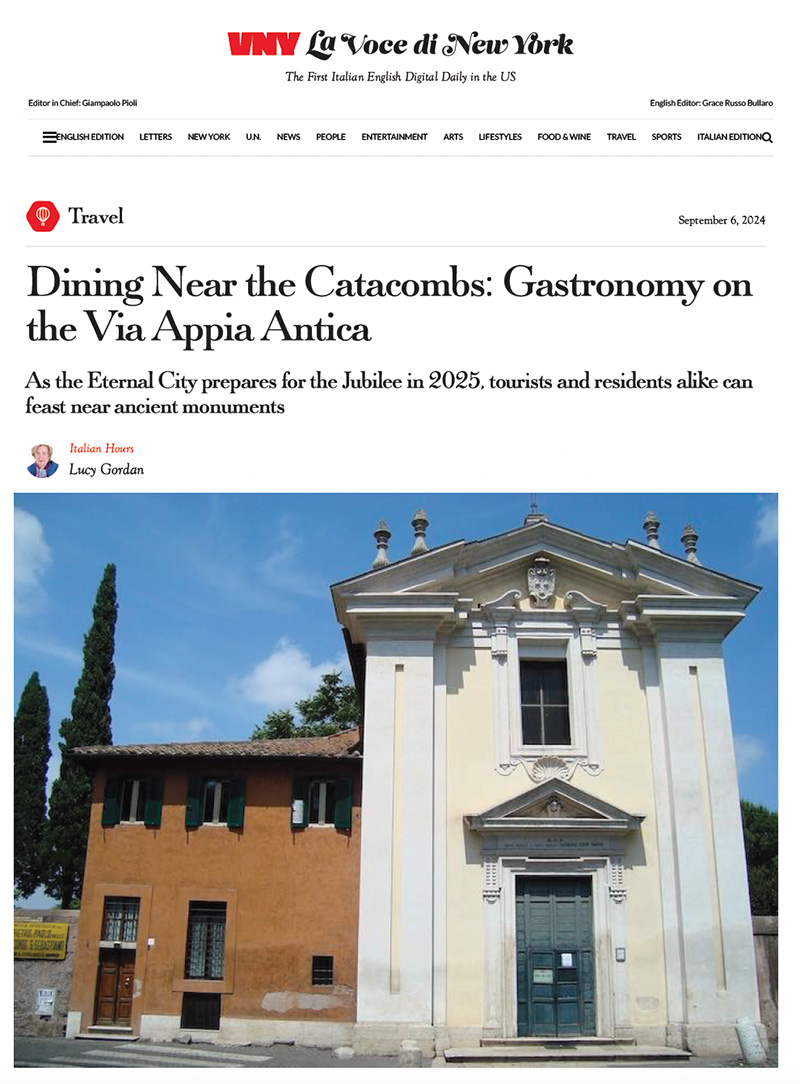Dining Near the Catacombs: Gastronomy on the Via Appia Antica